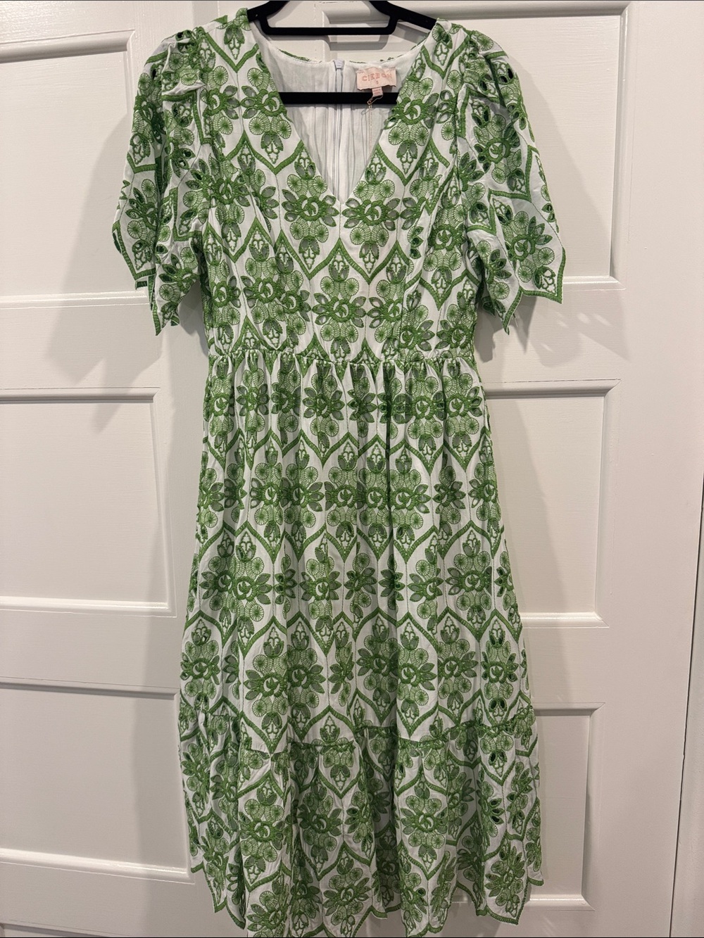Ciebon Cate Embroidered Green White Dress Size Small NWT